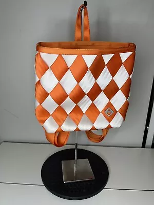 Maggie Bags Seatbelt Medium Backpack Purse - Spirit Collection - Orange / White • $34.99