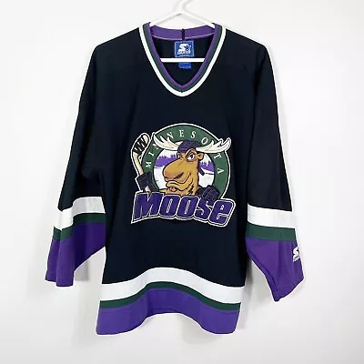 Vtg Rare IHL Minnesota Moose Starter Hockey Jersey Mens Large • $143.99