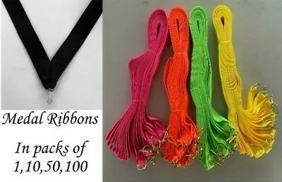 Neon Medal Lanyard Ribbons With Clip Woven In Packs Of 11050100 Dance • £4.39
