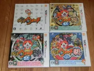 Nintendo 3DS Yokai Watch 1 & 2 Honke / Ganso / Shinuchi 4 Game Set Japan • $69.25