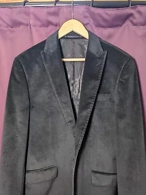 Holland Esquire Black Velvet Suit Jacket/Blazer Men's Medium • £30