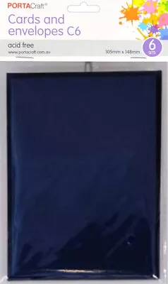 Cards & Envelopes C6 6pk Navy Blue (Product # 116203) • $2.75