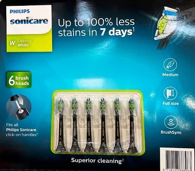 $58.98 • Buy 6x Philips Sonicare W Optimal White Electric Toothbrush Replacement Heads Black