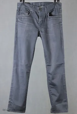 J Brand USA Tyler Sz 29 Perfect Slim Coated Waxed Blue Gray Cotton Denim Jeans • $35