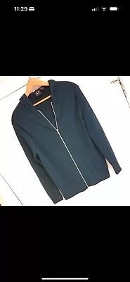AX Armani Exchange Merino Wool Sweater Hood Zip Green Women's Medium  EE-2 • $9.99