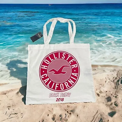 Hollister Tote Bag Black Friday 2018 White Linen Lite Canvas California Beach • £7.65