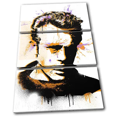 James Dean Iconic Celebrities TREBLE CANVAS WALL ART Picture Print VA • £34.99