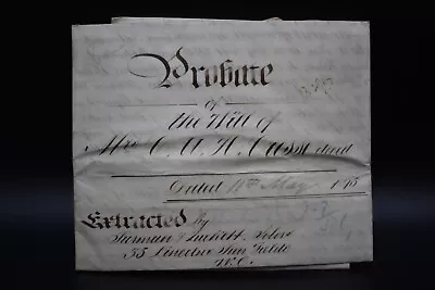 Antique Vellum Last Will And Testament Document - Dated 1895 • £12