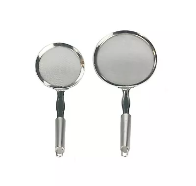 £8.99 • Buy Stainless Steel Wire Mesh Strainer Oil Skimmer Ladle Jara Colander Sifter Sieve