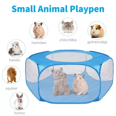 Folding Pet Cat Playpen Rabbit Hamster Guinea Pig Run Portable Indoor Outdoor UK • £8.59