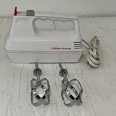 Sunbeam Mixmaster Electric Vintage 4 Speed Portable Mixer 2477-001 • $17