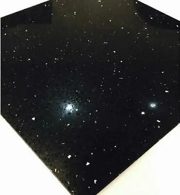 £1.99 • Buy SAMPLE Of Black Quartz Speckle Mirror Fleck Stardust Starlight Tiles Wall Floor