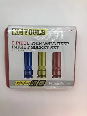 KC Tools  - 3 Piece Thin Wall Impact Socket Set 1/2  Drive  • $25