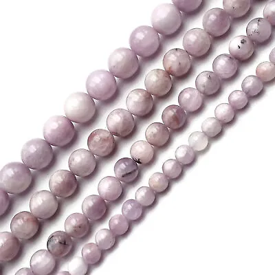 Natural Purple Kunzite Smooth Round Beads 6mm 7mm 8mm 10mm 12mm 15.5'' Strand • $23.99
