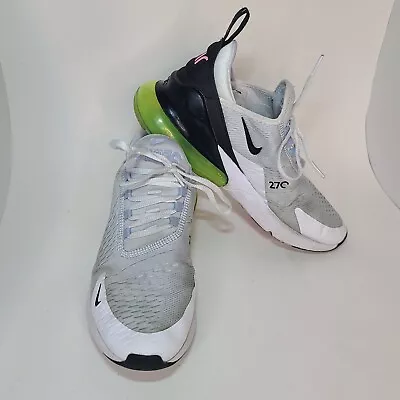 Nike Air Max 270 Platinum White Black Volt Neon Sneakers FJ0734-043 Womens Size • $37.50