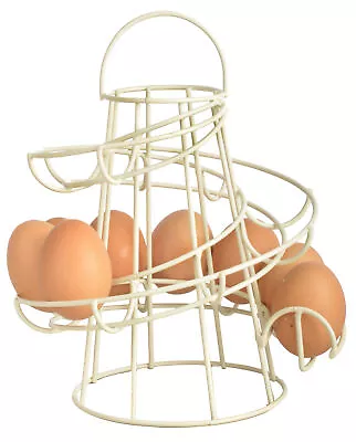 Cream Spiral Helter Skelter Egg Holder Stand Rack Kitchen Storage 12 To 18 Eggs • £16.99