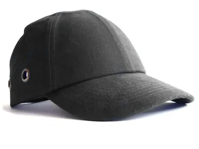 Safety Baseball Cap Hard Hat Black Vented Bump Cap Hook/Eye Fastening Adjustable • £14.99