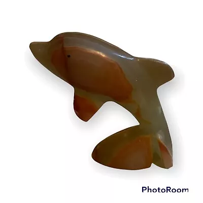 Carved Onyx Marble Dolphin Figurine 3  • $10