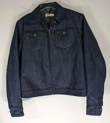 VTG 60s Montgomery Ward Blanket Lined Zip Front Denim Jacket 46 LONG Rare Size • $379