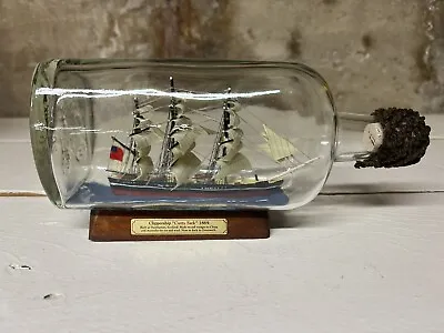 Vintage Clippership  Cutty Sark  1869 Authentic Model Ship In Glass Bottle 9  • $79.99