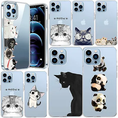 Lovely Animal Pattern Case Clear TPU Cover For IPhone 15 14 Pro Max 13 12 11 XR • £5.27