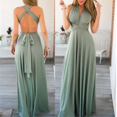 $23.72 • Buy Sexy Hollow Out Party Bandage Long Dress Bridesmaid Formal Infinity Maxi Dress