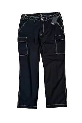 True Religion Jeans Men's Cargo Pants Jet Black Size 36 $159 New #108335 • $84.99
