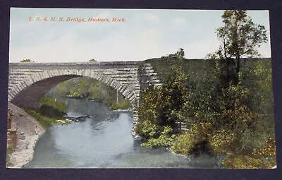 Hudson Lake Shore & Michigan Southern Railroad Bridge Arch Mich Mi Vtg Postcard • $11.99