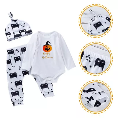  Cotton Halloween Romper Newborn Pumpkin Costume Toddler Baby Jumpsuit • £13.46