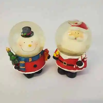 Vintage Santa Snowman Snow Globes - Charming Christmas Collectibles • $9.99
