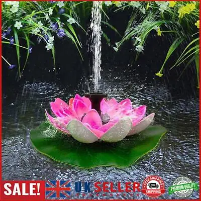 Lotus Shape Pond Decoration 2.5W Solar Powered Floating Garden Fountain GB • £13.69