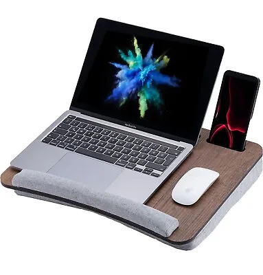 Wood Lap Laptop Desk Portable Lap Tray With Cushion Up To 15.6 Inches Lap Vigo • £24.99