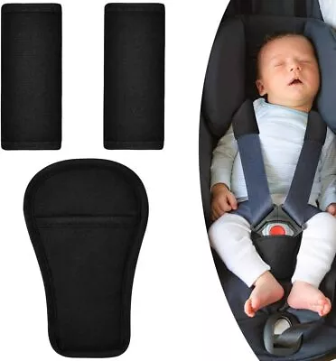 AOMIG 3Pcs Baby Pads Shoulder Strap And Crotch Cover Set Soft Car Seat Belt Co • £8.94