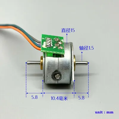 15BY Mini 15mm 2-phase 4-wire Stepper Motor Stepping Motor Dual 1.5mm Shaft Axis • $2.25