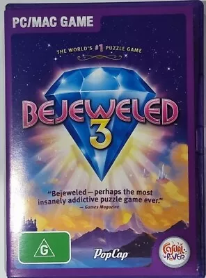 BEJEWELED 3 Game For PC / MAC (2010 Popcap) Free Post • $39