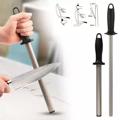 Pro Sharpening Steel Knife Sharpener Rod Stainless Sharp Stick 30 CM • $19.93