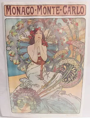 ALPHONSE MUCHA Monaco - Portal Publications (c.1970s) Art Nouveau Vintage Poster • $34.95