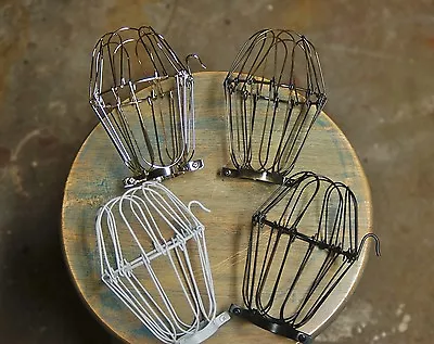 Wire Bulb Cage Clamp On Lamp Guard Vintage Industrial Trouble Lights Pendants • $7.04