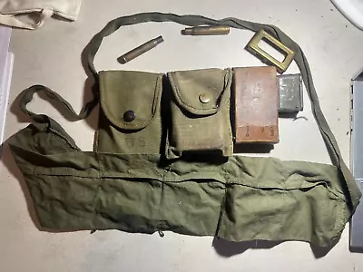 Vietnam Era US M1956 Compass First Aid Dressing Pouches 30 Calibur Belt Clips • $19.99