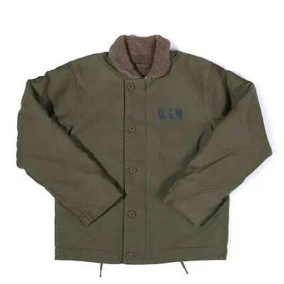 $106.99 • Buy USN Mens Winter N-1 Deck Jacket Vintage Bomber Jacket Fleece Coat Retro Casual