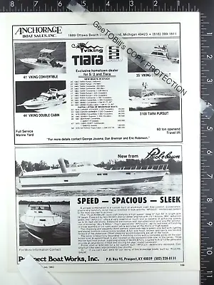 1983 Boat ADs 35 41 44 Viking Pluckebaum Apollo & DiPetro Scarab Motor Yacht • $12.50