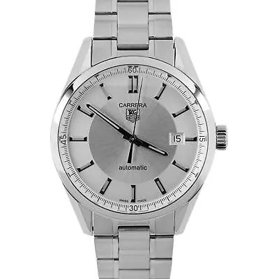 Tag Heuer Carrera Date Calibre 5 Steel Silver 38mm Automatic WV211A-0 Watch • $1293.21