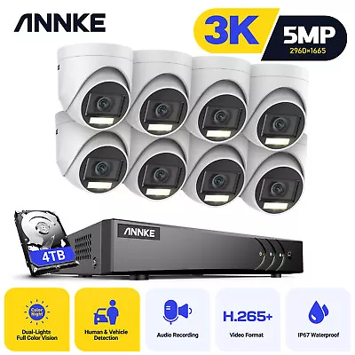 ANNKE 8CH DVR 5MP Audio Security Camera System Human Detection Color Night Vison • $121.92