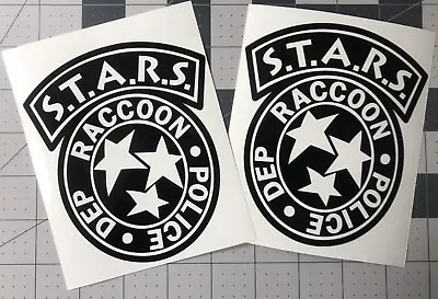 PAIR LARGE STARS Raccoon City Police Dept Resident Evil Decal UR Color Choice • $15.50