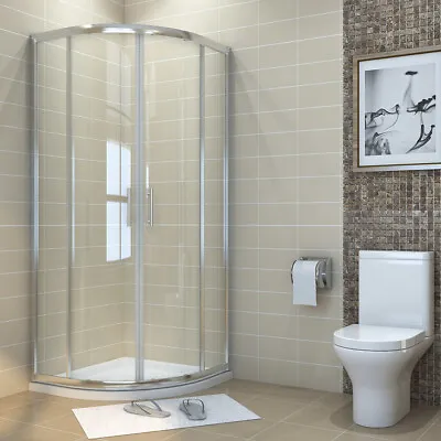 £142.99 • Buy Offset Quadrant Shower Enclosure Corner Cubic Screen Door Stone Tray Riser Kit