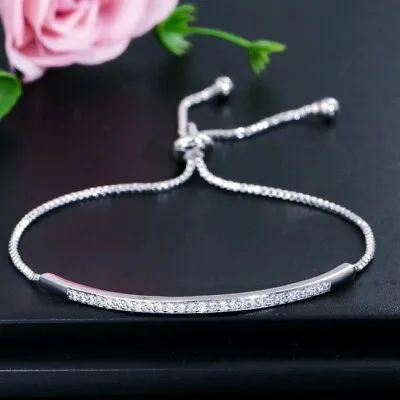 Diamante Bracelet Bling Sparkly Shinny Crystal Ladies Women Jewelry Gift • £3.49