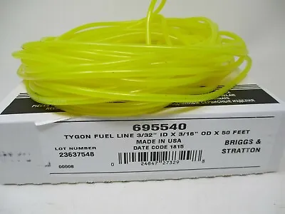 Briggs & Stratton 695540 50' Tygon Fuel Gas Line 3/32” ID 3/16” OD Roll W/ Box • $97.79