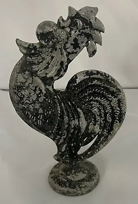 Vintage Metal Rooster Chicken Sculpture Folk Art Cast Aluminum Rustic Farm • $45