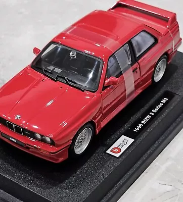 Burago 1/24 Scale Diecast 18-21100 - 1988 BMW 3 Series M3 - Red WITH BOX 📦  • £25.49