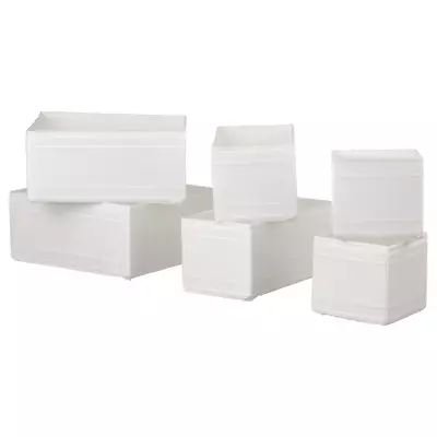 IKEA SKUBB White Drawer Organiser Set Of 6 Storage Organiser Clothes Wardrobe • £12.62